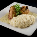 stuffed chicken breast with risotto